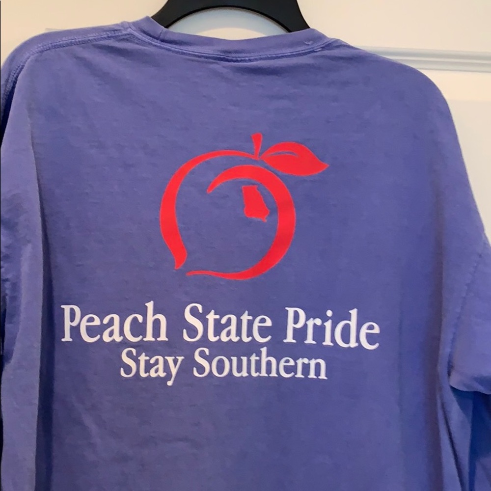 Long sleeved tee, Sz L, blue, Peach State